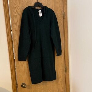 Torrid Black and Green Long Sleeve Sweater Dress